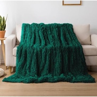 Cotton Market Decke 170x210 cm – Zweiseitig Tagesdecke – Kuscheldecke Flauschig für Wohnzimmer und Schlafzimmer – Sofadecke Blanket - Sofa Überwurfdecke – Felldecke Grün