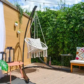 AMANKA Bis 150kg: XL Hängesessel Gestell Outdoor - 210cm Ständer für Hängestuhl Garten