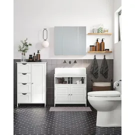 VASAGLE Badezimmerschrank 30 x 55 x 82 cm Weiß