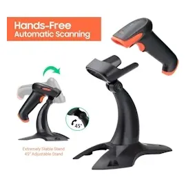 Tera Barcode Scanner 2D 1D 2.4 GHz/Bluetooth/USB2000mAh Akku /Kabel/Ständer, HW0002
