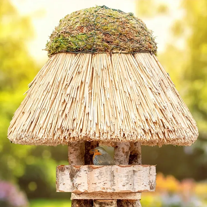 VOSS.garden Vogelhäuschen Amrum mit Reetdach - rund, Ø 45cm
