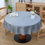 Simurq Tischdecke Abwaschbar Lotuseffekt | Wasserabweisend & Pflegeleicht & fleckenabweisend Tischdecken | Tischdecke grau - Tischdecke Rund 140- Tischtuch Table Cloth (Grau, 140 cm Rund)