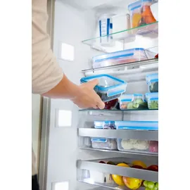 Emsa Frischhaltedose rechteckig transparent/blau 7,7 cm hoch 2 x 0,6 l 2-teilig