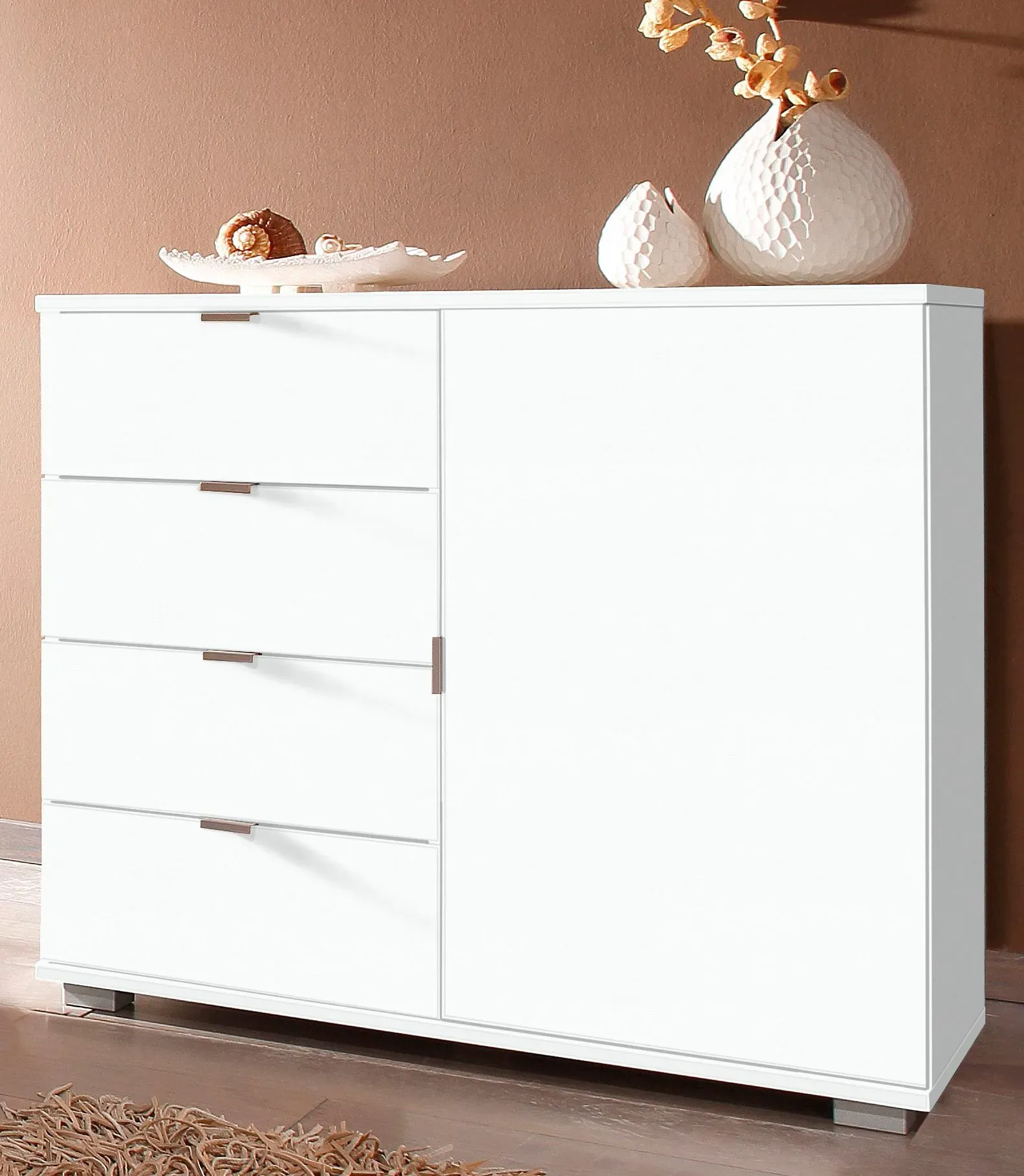 Sideboard PRIESS, weiß (weiß, weiß), B:82cm H:71cm T:38cm, Sideboards, Sideboard, Breite 82 cm