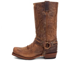 Sendra Boots - 12209 Cowboystiefel für Damen und Herren mit Schuhabsatz und eckiger Spitze - Cowboy-Stil aus braunem Leder mit Aged-Effekt - Hohe Cowboystiefel - 44 - 44 EU