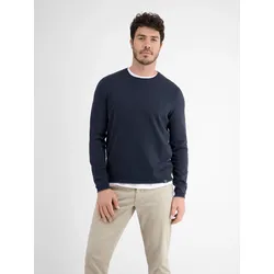Rundhalspullover Flachstrick - Classic Navy - S