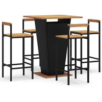 vidaXL Gartenbar Set 5-tlg. Schwarz