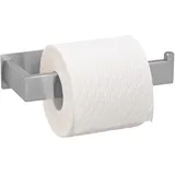 Wenko Turbo-Loc Toilettenpapierhalter Genova Matt, Wandhalter für Toilettenpapier-Rolle, Befestigen ohne Bohren mit Klebepad-System, Rostfreier Edelstahl, 15,3 x 4,4 x 7,6 cm, Silber matt