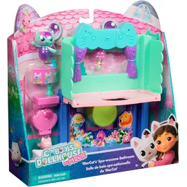 Spin Master Gabby’s Dollhouse: Der Film – Portal Raum Spa-tastisches Badezimmer, 10-teiliges Spielset mit Katzenfigur