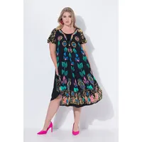 MIAMODA Jerseykleid A-Linie Floraler Mustermix Schwarz 50