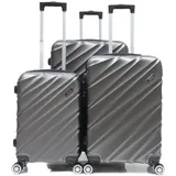 Cheffinger Reisekoffer Koffer 3 tlg Hartschale Trolley Set Kofferset Handgepäck Gepäck Reisetasche ABS-05
