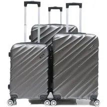 Cheffinger Reisekoffer Koffer 3 tlg Hartschale Trolley Set Kofferset Handgepäck Gepäck Reisetasche ABS-05