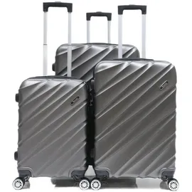 Cheffinger Reisekoffer Koffer 3 tlg Hartschale Trolley Set Kofferset Handgepäck Gepäck Reisetasche ABS-05