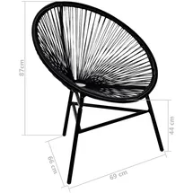 vidaXL Garten-Mondstuhl Gartenstuhl 70 x 81,1 x 40,8 cm schwarz