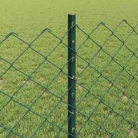 vidaXL Kettengliedzaun-Set 25 x 0,8 m Grün/Stahl