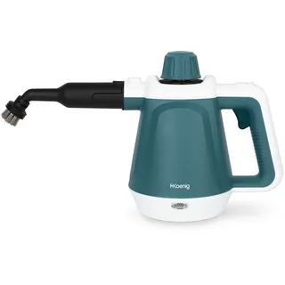 h.koenig NV680 Handdampfreiniger 99,99% der Bakterien ohne Chemikalien, 3,5 bar, Dampf 40 g/min, bereit in 5 Minuten, 13 Zubehörteile, Fliesen, Küche, Bad, Fenster, Stoffe