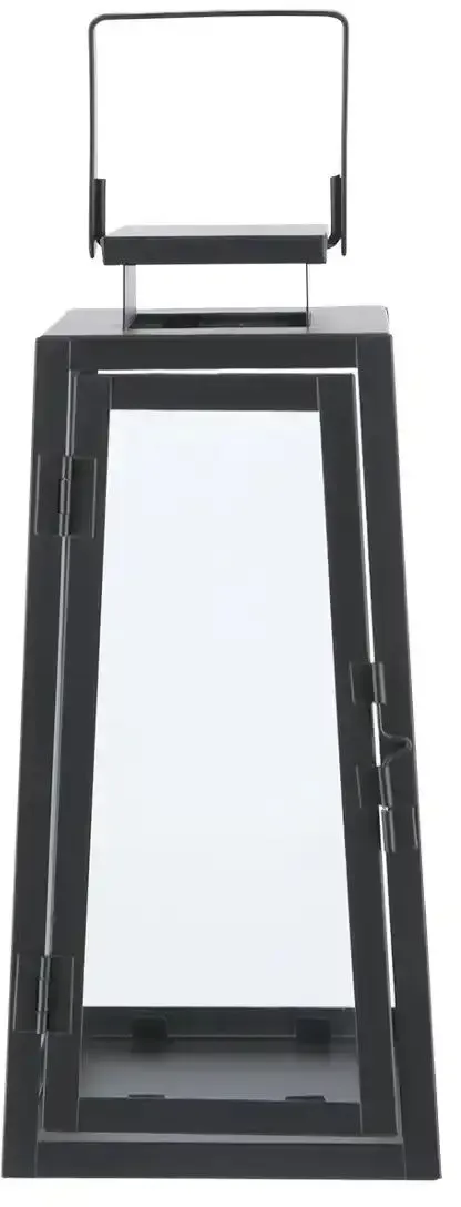 Laterne   , schwarz , Eisen,Glas , Maße (cm): B: 14 H: 30 T: 14.0