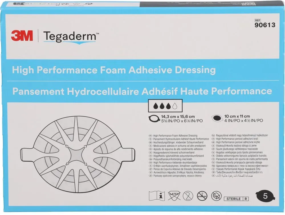 TEGADERM 3M Foam Adhesive 14,3x15,6 cm oval 90613 5 St