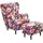 ed exciting design Ohrensessel Laurel Polyester 78 x 102 x 98 cm Mehrfarbig mit Massivholzfüßen