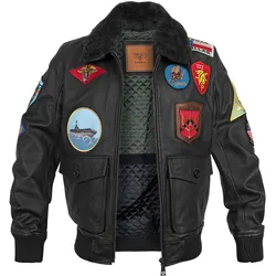 TOP GUN Leder Fliegerjacke 20201007 schwarz, Größe XL