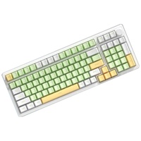 AJAZZ AK992 Dichtung Drahtlose mechanische Tastatur mit drei Modi, beleuchtete Tastatur, Hot-Swap-fähiger grüner Feld-Rotschalter (monochromes we...