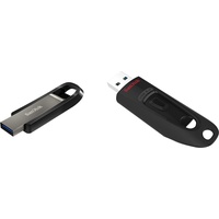 SanDisk Extreme GO USB 3.2 Flash Drive 128 GB & Ultra USB 3.0 Flash-Laufwerk 64 GB (SecureAccess Software, Passwortschutz, Übertragungsgeschwindigkeit von bis zu 130 MB/s) Schwarz