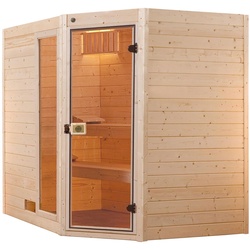 weka Massivholz-Sauna VALIDA Gr. 4 Sparset 9,0 kW K inkl. integrierter Steuerung, Glastür und Fenster