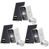 ieGeek Überwachungskamera 3MP Überwachungskamera Außen/InnenAkku (Aussen, Außen/Innen, Außenbereich, drinnen, 2K Kamera Überwachung Kabellos WLAN Aussen IP Kamera Outdoor, 3-tlg., mit PIR Bewegungsmelder 2-Wege-Audio Farbige Nachtsicht Wasserdicht, Cloud/Memory Card Storage Alex 2,4 GHz)