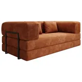 luxusbetten24 Designer Sofa Lazy 3 Sitzer in Cord Orange