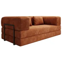 luxusbetten24 Designer Sofa Lazy 3 Sitzer in Cord Orange