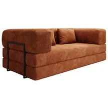 luxusbetten24 Designer Sofa Lazy 3 Sitzer in Cord Orange
