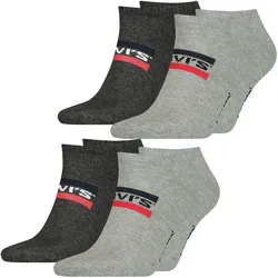 Levis Unisex Sneaker Sportsocken Low Cut Sportswear Logo 4er 6er 8er Multipack in 43-46 Grau / Grau