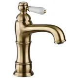 PaulGurkes Waschtischarmatur PGCLASSIC16BX-B (Armatur, PaulGurkes Wasserhahn Nostalgie Bronze Einhandmischer Wasserhahn Retro) Armatur silberfarben