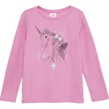 S.Oliver - Langarmshirt mit Glitter-Print, Kinder, Rosa, 92/98