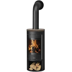 JUSTUS Kaminofen »Mino 2.0«, keramik grappa, Keramik, 5 kW, Zeitbrand geeignet - schwarz