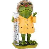 Famanu Regenmesser Frosch - Wetterfest - Bis 12 cm Regen - Analog - Gartendekoration