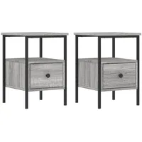 VidaXL Nachttische 2 Stk Grau Sonoma 34x36x50 cm Holzwerkstoff