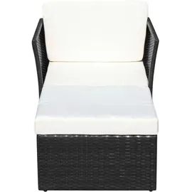 vidaXL Gartensessel mit Fußhocker schwarz