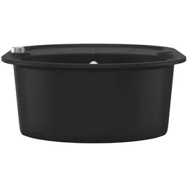 vidaXL Granit Küchenspüle Einzelwaschbecken Oval Schwarz