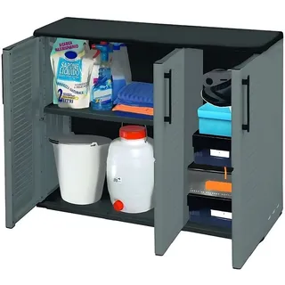 GarPet Gartenschrank 3-türig Kunststoff Balkon Werkstatt Haushalts Schrank Wetterfest