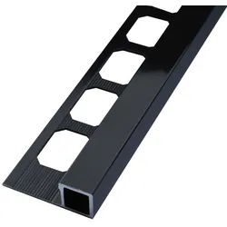 Quadratprofil / Ecken Aluminium schwarz, hochglanzeloxiert | Quadrat-Eckstück Aluminium - 12,5 mm