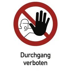 Durchgang verboten, Kombischild, Folie, 131x185 mm