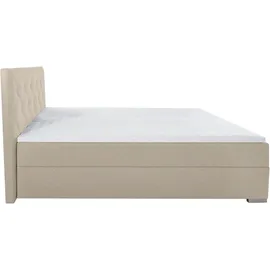 Home Affaire Boxbett HOME AFFAIRE "Tynan", beige (beige, creme), B:194cm L:210cm, Komplettbetten, Boxspringbett, wahlweise mit Bettkasten, in H2, H3 & H4 erhältilich