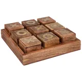 Atmosphera Tic Tac Toe-Spiel 23 x 23 cm aus Mangoholz