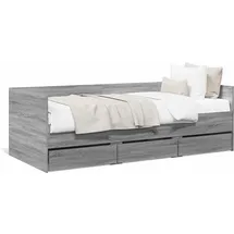 vidaXL Tagesbett mit Schubladen 90 x 200 cm grau