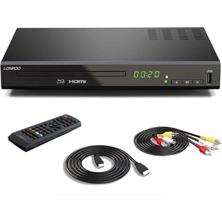 Bluray Player für Fernseher, Kompakter 1080P Blu-ray Player/DVD-Player mit HDMI/Koaxial/AV-Porta, Unterstützt USB-Eingang, alle Region DVDs und Region B/2 Blue Ray Disc