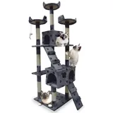 BITUXX Katzen Kratzbaum 170 cm hellgrau