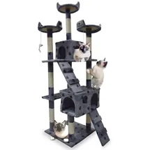 BITUXX Katzen Kratzbaum 170 cm hellgrau