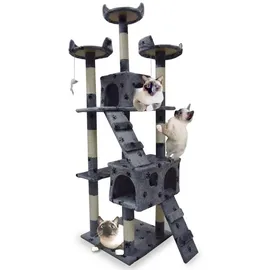 BITUXX Katzen Kratzbaum 170 cm hellgrau