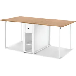 Tchibo - Esstisch mit einklappbaren Tischplatten - 168,5x86x72,5cm - schwarz - Holz / Buchenholz / Metall